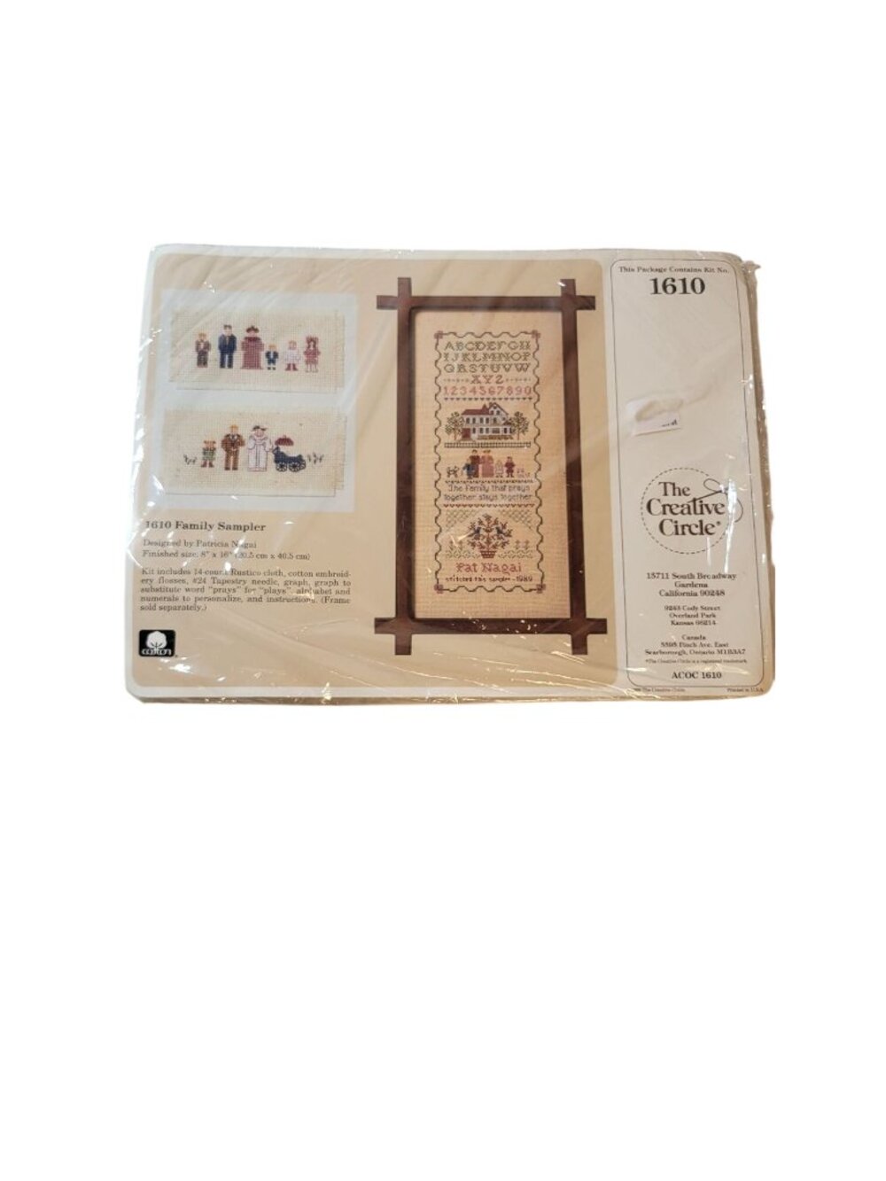 Vintage 1989 The Creative Circle #1610 Family Embroidery Sampler